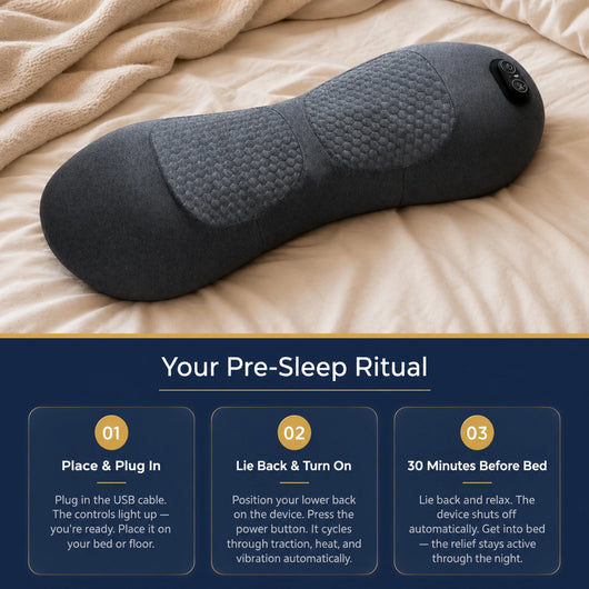 LombaTech™ — Pre-Sleep Back Therapy Device
